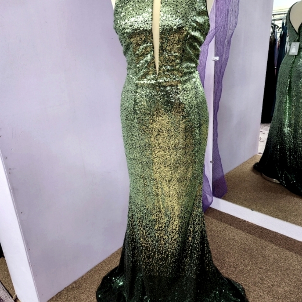 Maniju Green sequins formal dress